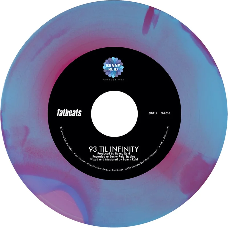 Benny Reid - 93 'Til Infinity b/w Day One -  [hot pink, baby blue, and violet tri-color swirl vinyl]