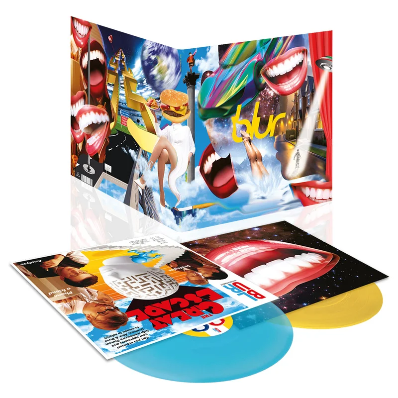 BLUR - The Great Escape (30th Anniversary Expanded Edition w/ New Artwork) - 2LP - Yellow and Turquoise Colour Vinyl