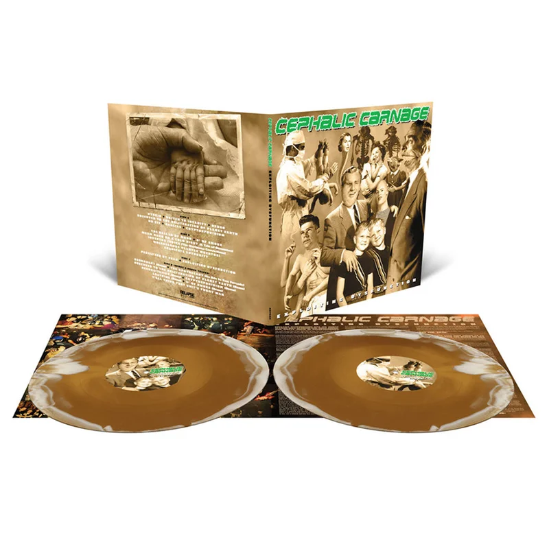 CEPHALIC CARNAGE - Exploiting Dysfunction (Deluxe 25th Anniversary Reissue) - 2LP - 'Gold and White Merge' Colour Vinyl