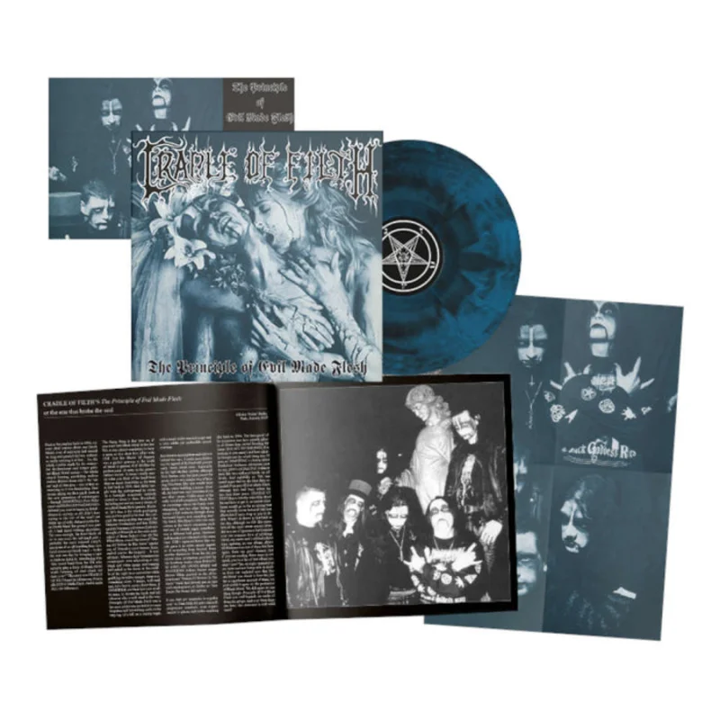 CRADLE OF FILTH - The Principle Of Evil Made Flesh (Reissue with Double-sided A2 Poster) - LP - Galaxy Aqua Blue and Black Vinyl