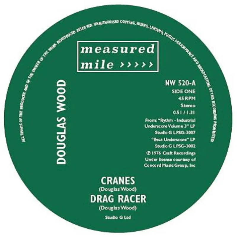 DOUGLAS WOOD | JOHN CAMERON - Cranes | Drag Racer b/w Sprocket Shuffle - 7'' - Vinyl