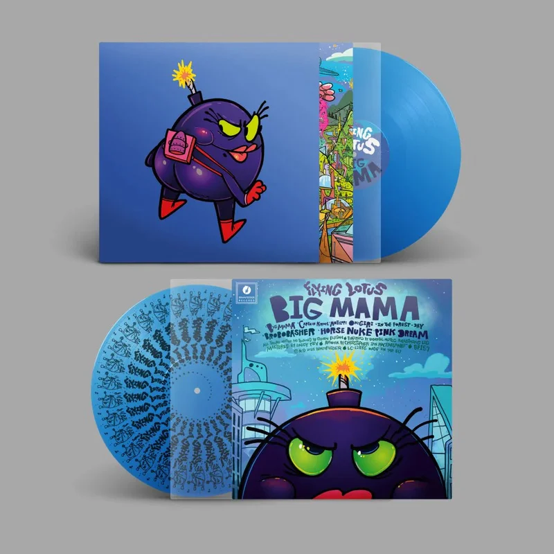 FLYING LOTUS - BIG MAMA (w/ Sticker Sheet insert) - 12'' EP - Screen-Printed Blue Vinyl [MAR 6]