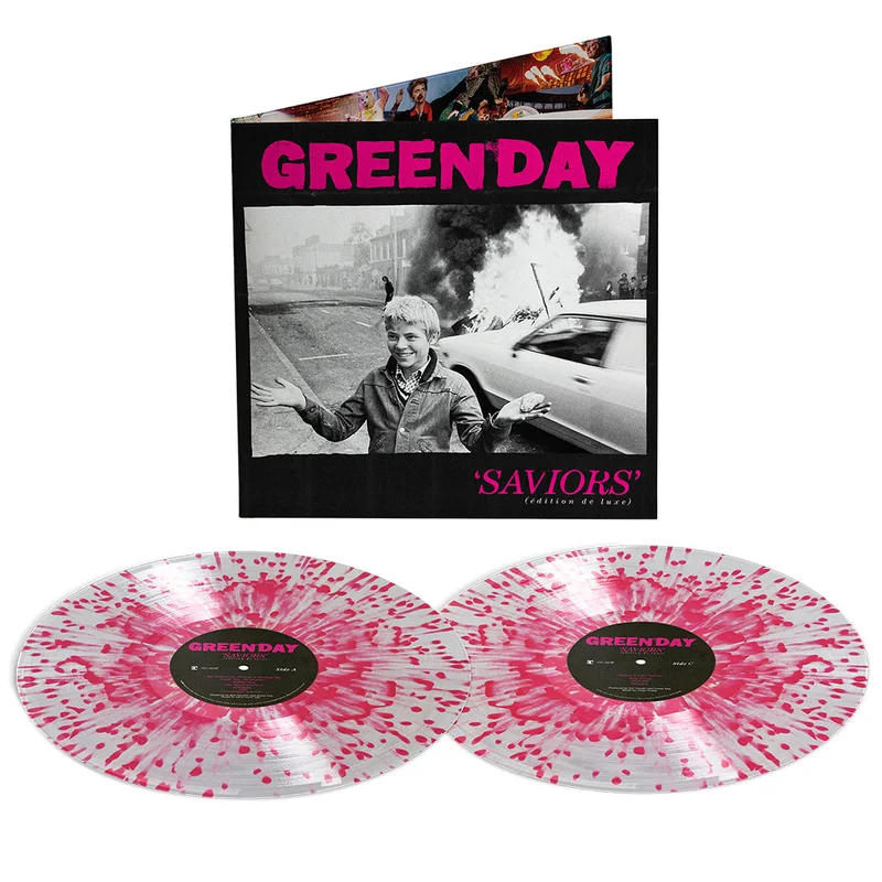GREEN DAY - Saviors (dition de luxe) [expanded w/ 7 bonus tracks] - 2LP - Clear w/ Pink Splatter Vinyl