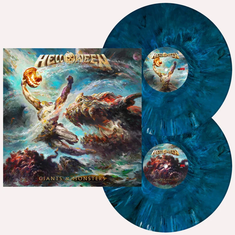 Helloween - GIANTS & MONSTERS [Deep Ocean Blue Marbled 2LP, Pumpkin Etching on D-Side, 12-page booklet]