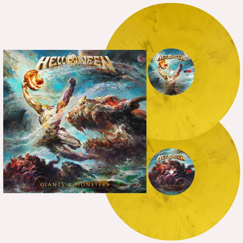 Helloween - GIANTS & MONSTERS [Indie Exclusive Sunlight Yellow Marble 2LP, Pumpkin Etching on D-Side, 12-page booklet]