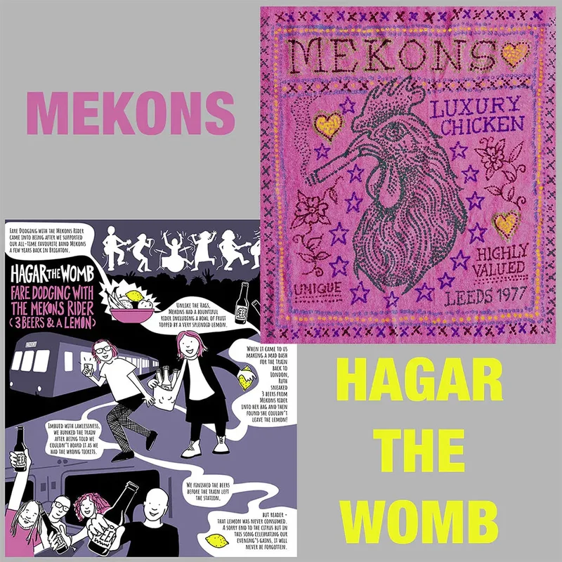 MEKONS / HAGAR THE WOMB - Split - 7'' - Yellow Coloured Vinyl [MAR 6]