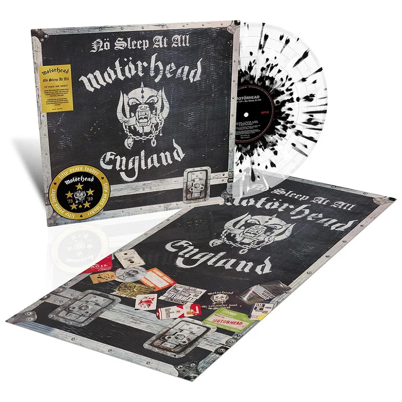 MOTRHEAD - No Sleep At All (50th Anniversary Edition w/ Poster) - LP - Clear with Black and White Splatter Vinyl