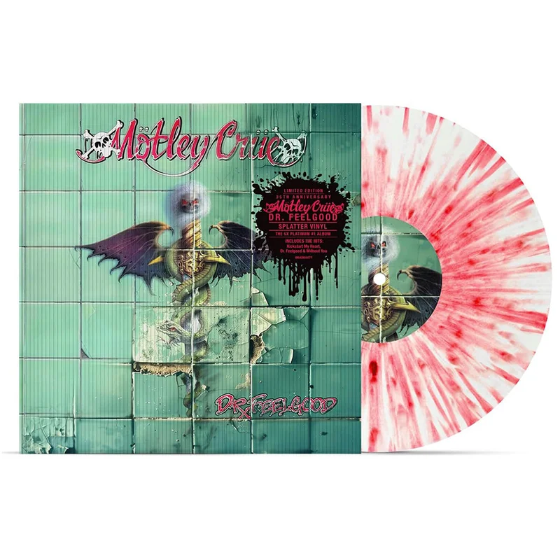 MTLEY CRE - Dr. Feelgood (35th Anniversary Edition w/ Lenticular Art Card Cover) - LP - Red & White Splatter Vinyl [NOV 22]