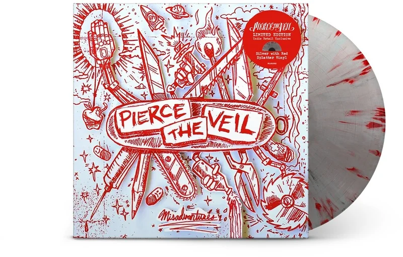 Pierce The Veil - Misadventures [Indie Exclusive Limited Edition Silver w/ Red Splatter LP]