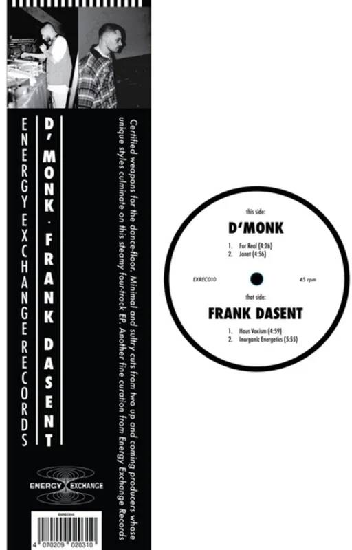 Pre-Order: D'monk X Frank Dasent - D'monk X Frank Dasent (Ep) [12" Vinyl]