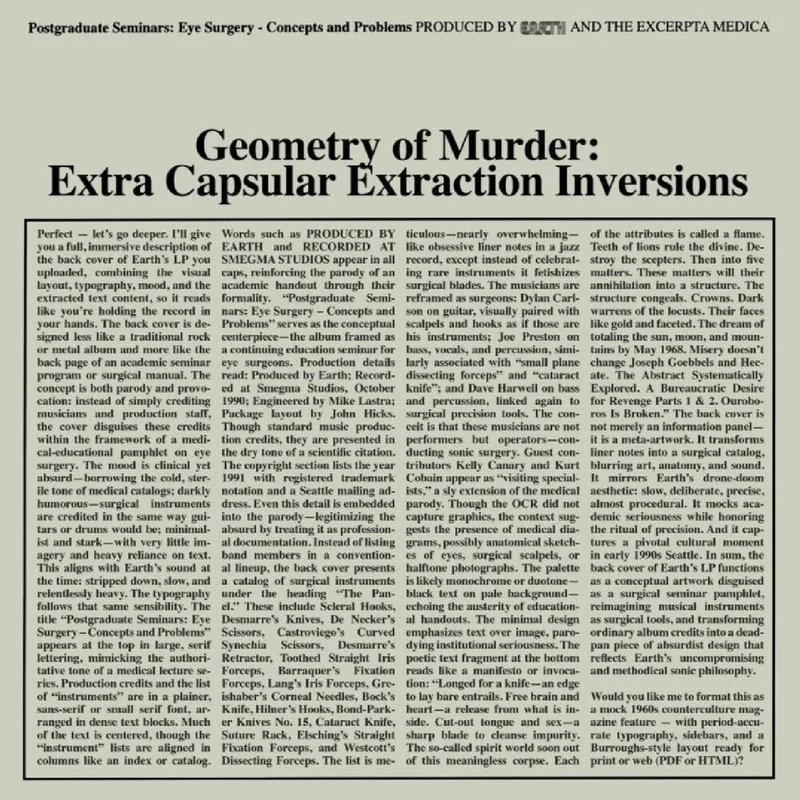Pre-Order: Earth X Black Noi$E - Geometry Of Murder: Extra Capsular Extraction [LP]