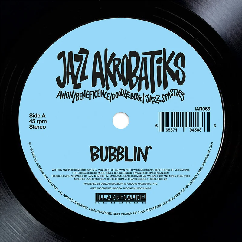 Pre-Order: Jazz Akrobatiks (Awon, Beneficence, Doodlebug & Jazz Spastiks) - Bubblin' [7" Vinyl]