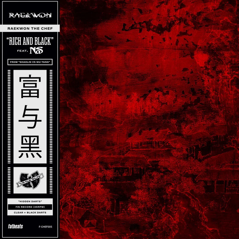 Pre-Order: Raekwon - Rich & Black ft Nas b/w Crane Style ft Busta Rhymes [Hidden Darts variant with OBI strip and splattered vinyl]