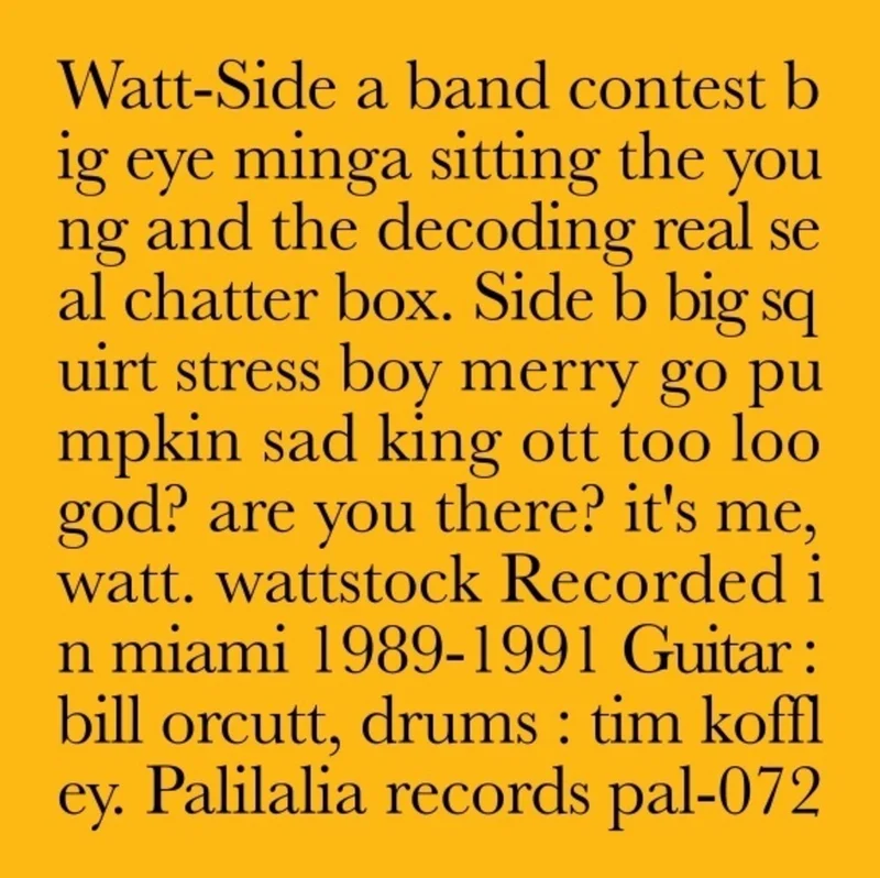 Pre-Order: Watt - Recorded In Miami 1989-1991 [LP]