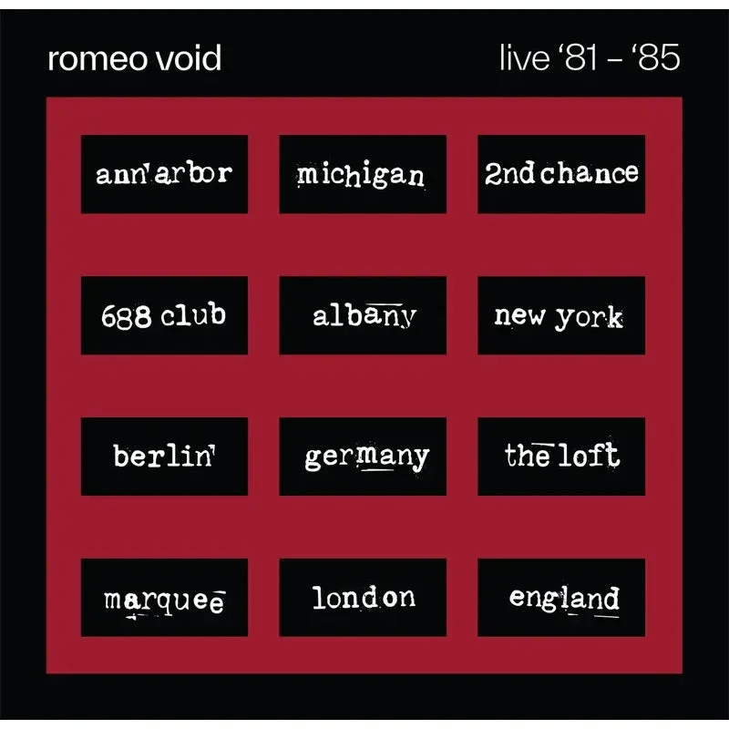 Romeo Void - Live '81-'85 - RSD LP