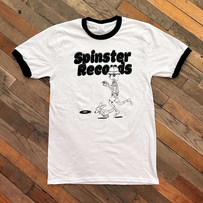 Spinster Records Black Ringer Shirt
