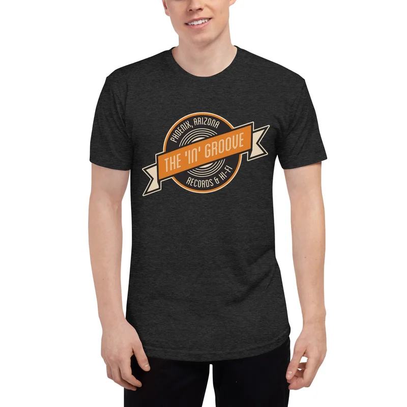 The 'In' Groove Record Store T-Shirt Dark Grey Triblend