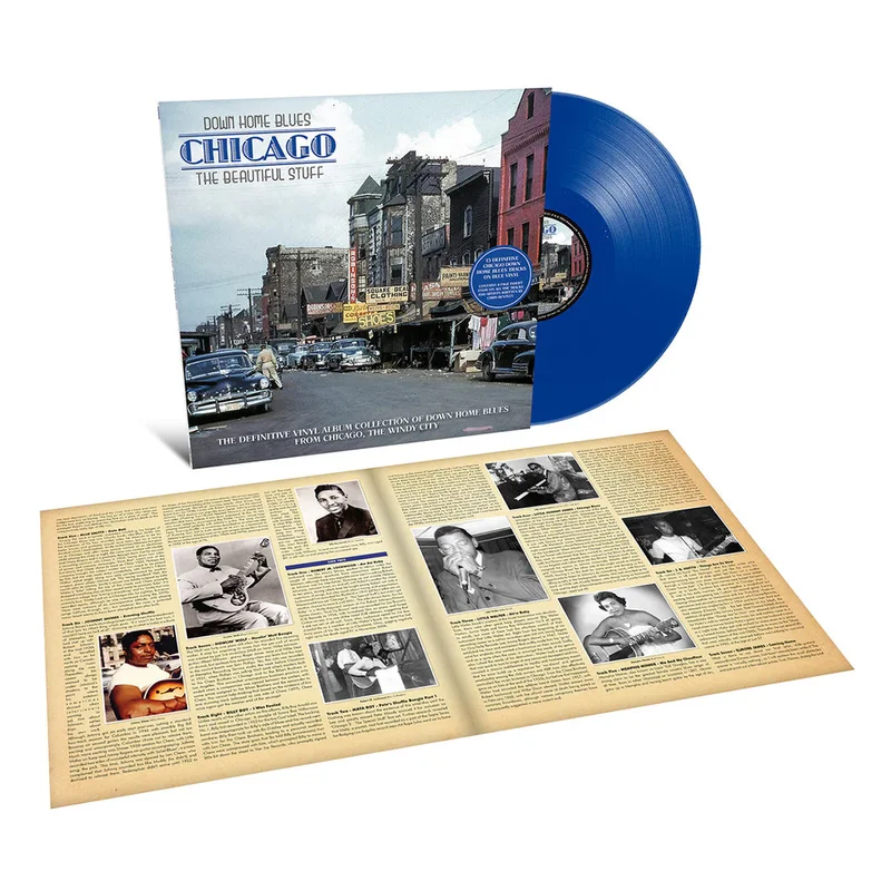 VARIOUS - Down Home Blues - Chicago The Beautiful Stuff - LP - Blue Vinyl