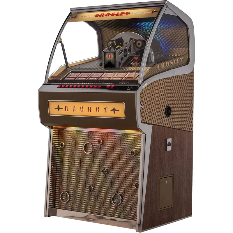 Vinyl Rocket Full-Size Jukebox Satin Walnut
