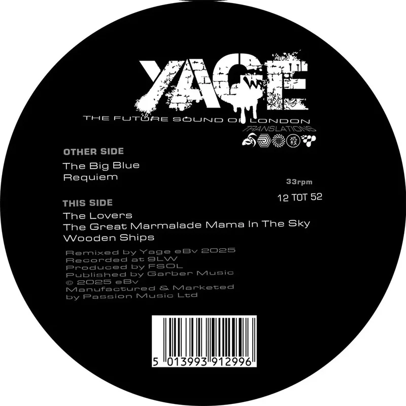 YAGE | THE FUTURE SOUND OF LONDON - Translations - 12'' EP - Black Vinyl